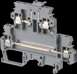 Terminal block, screw connection, 4.0 mm², 4 pole, 10 A, 4 kV, gray, 1SNA115561R1500