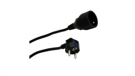 Przedłużacz 1-Gniazdowy, 1,5M Czarny, 3X1,0Mm Owy / 28222