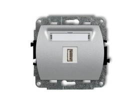 TREND Gniazdo USB-AA 3.0 srebrny metalik 7GUSB-5 KARLIK