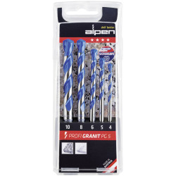 Alpen 25700005100 Granite Drill Bit Set 5-Piece For Granite &amp; Marble