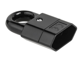 Gniazdo płaskie z uchwytem czarne GP2C-2