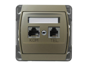GAZELA Gniazdo telefoniczno/komputerowe kat.6 KRONE satyna GPKT-J/K6/m/16/16 OSPEL