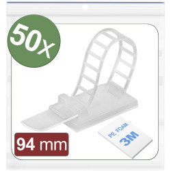 Quadrios 24CA441 Cable Clips Self-adhesive Screw fixing White 50 pcs