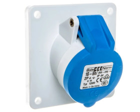Gniazdo tablicowe 16A 3P 230V 6h IP44 skośne 12080