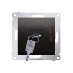 Simon 54 Łącznik na kluczyk chwilowy – przycisk 2 pozycyjny 0-I styk N/O 5 A antracyt DP1K.01/48