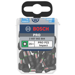Bosch DIY 2608522404 Impact Control Screwdriver Bit PZ2 Pk25