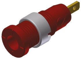 Gniazdo bananowe Żeński Wypustka typ Gniazdo bananowe Czerwony 10A Hirschmann Test & Measurement rozmiar 2mm