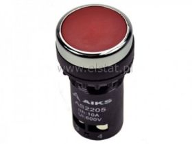 Przycisk chwil.czerwony niski;plastik, mała zabud.