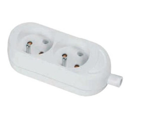 Gniazdo przenośne dwukrotne 16A 2P+Z 250V białe GN-270