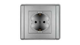 Flexi Gniazdo Pojedyncze Z/U Schuko Srebrny Metalik 7Fgp-1Sp