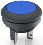 Pushbutton, 1 pole, blue, illuminated  (white), 0.1 A/35 V, mounting Ø 16.2 mm, IP65/IP67, 1.15.210.111/2601