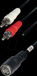 A 35L 2x RCA connector + earth to 5-pin DIN socket, 0.2 m