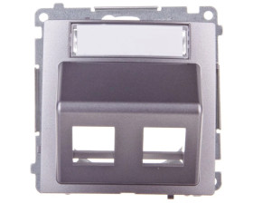 Simon Basic Pokrywa gniazda teleinformatycznego pojedynczego RJ Keystone skośna stal inox BMGKS2P.01/21