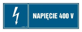 ZNAK - HH022 Napięcie 400V 30 x 10 cm FN - Folia samoprzylepna