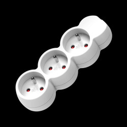 Przedłużacz 3-krotny 2P+Z. 3m H05VV-F 3x1.0mm2. Imax 10A. biały OR-AE-13145/W/3M