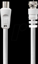 CSGL41800WT15 Satellite and aerial cable, F connector &lt;&gt; IEC (coax) connector,