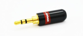 Wtyk JACK 3,5mm stereo, obudowa metalowa czarna JW484