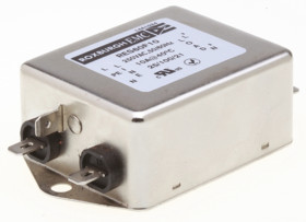 Filtr RFI 10A 1-fazowy 470kΩ 250 V AC DC → 400Hz 1,6 mH Roxburgh EMC Montaż w obudowie