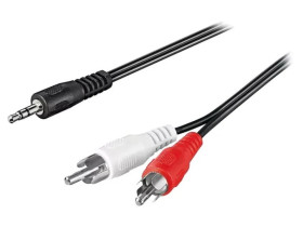 CABLE-458HQ/10 Kabel Jack 3,5mm 3pin wtyk,RCA wtyk x2 10m czarny ekranowany