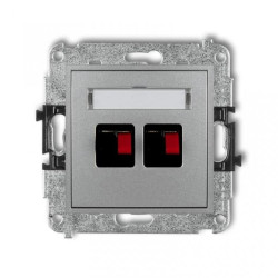 MINI Gniazdo głośnikowe podwójne srebrny metalik 7MGG-2-00