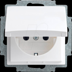 20 EUK-914 Earthed contact socket, balance® SI hinged cover, alpine white