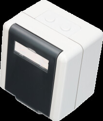 1800-02-IP44-1 Surface-mounted box IP44 empty housing, 2 port