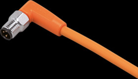 Sensor actuator cable, M8 cable plug, angled, A to open end, 3 pole, 2 m, PVC, orange, 3 A, EVT218