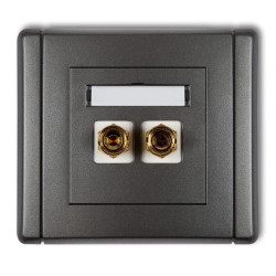 FLEXI Gniazdo głośnikowe pojedyncze (typu banan - czerwony i czarny, pozłacane, 4 mm2, do lutowania) grafitowy 11FGG-3