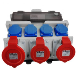 Rozdzielnica elektryczna 12 modułowa z uchwytem IP44 4x230V SCHUKO 2x16A 32A Doktorvolt bez zabezpieczeń