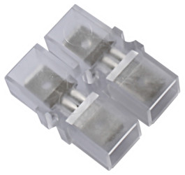 Flat plug connector, 2 pole, 6.3 x 0.8 mm, L 23 mm, insulated, straight, transparent, 1.0-6.0 mm², AWG 16-10, 32830002