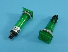 12V DC 14x14mm GREEN KONTR.KWADR.LED