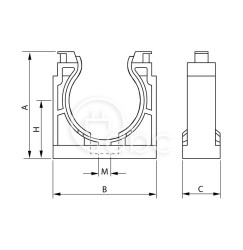 Uchwyt do peszla, szary, poliamidowy, SDN-10G