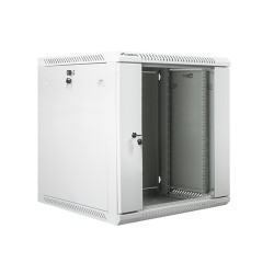 Szafa wisząca 19" 12U Lanberg, 600mm, drzwi szklane, szara