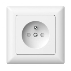 Gniazdo podtynkowe z uziemieniem, Varia, białe / 46110