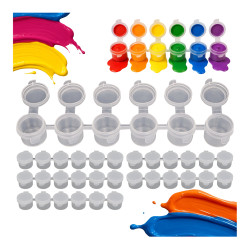 6x Pojemniki na Farby 6x5ml Pigmenty Cyrkonie Zamykane Pojemniki Plastikowe