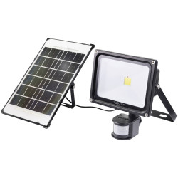 Sygonix SY-5461110 Solar spotlight 30 W PIR sensor black eco-friendly