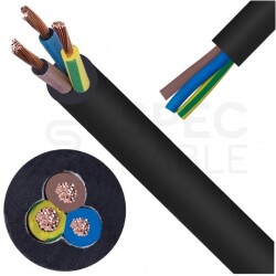 Kabel przemysłowy gumowy FLEXTREME OnPD / H07RN-F 3x1,5mm2 czarny 450/750V zewnętrzny olejoodporny linka Prysmian