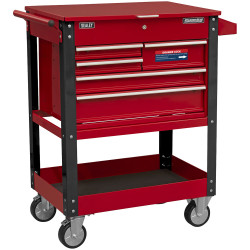 Sealey AP890M Superline PRO HD Mobile Tool/Parts Trolley &#x2B; 5 Drawers &#x2B; LockTop