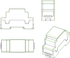 PC DIN rail enclosure, (L x W x H) 51.4 x 58 x 90 mm, light gray, IP30, 449-320-40