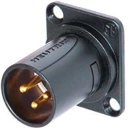 XLR panel plug, 3 pole, gold-plated, NM3MD-B