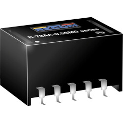 DC converter, 6.5-32 VDC, 2.5 W, 1 output, 5 VDC, 94 % efficiency, R-78AA5.0-0.5SMD