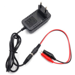 Ładowarka Li-ion 12.6V 2A zasilacz wtyk 5.5/2.1mm + adapter na krokodylki