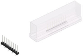 Pin header, 9 pole, pitch 2 mm, angled, black, SLY7SMD0629ZSM