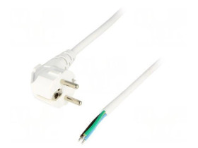 S3-3/10/2.5WH Kabel: 3x1mm2, CEE 7/7 (E/F) wtyk kątowy, 2,5m