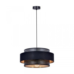 Lampa wisząca czarno-złota z gustownym abażurem z serii AMOS K-5281 Kaja Lighting