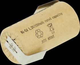 135384 Industrial cell, NiCd, Sub-C, 1.2 V, 1500 mAh, Z solder tags