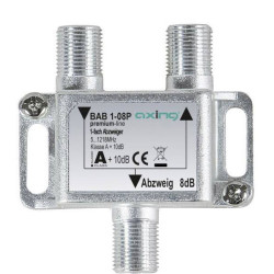 Axing BAB 1-08P Cable Tv Splitter 1-Way 5-1218 Mhz Adaptable For Audio Video