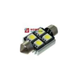 Dioda LED C5W 36mm 4xSMD5050 CAN CANBUS Biała 12V