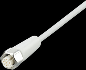 Sensor actuator cable, M12 cable socket, straight, A to open end, 5 pole, 25 m, mPPE, gray, 4 A, EVF003