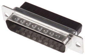 Złącze D-Sub 25-pinowe Męski Kątowe Montaż na kablu Złoto